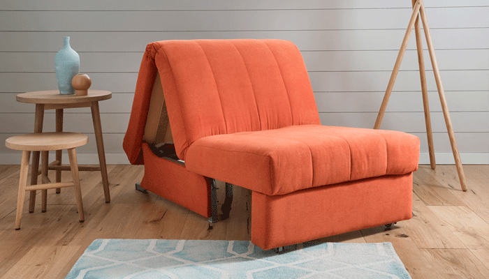 Orange outlet chair bed